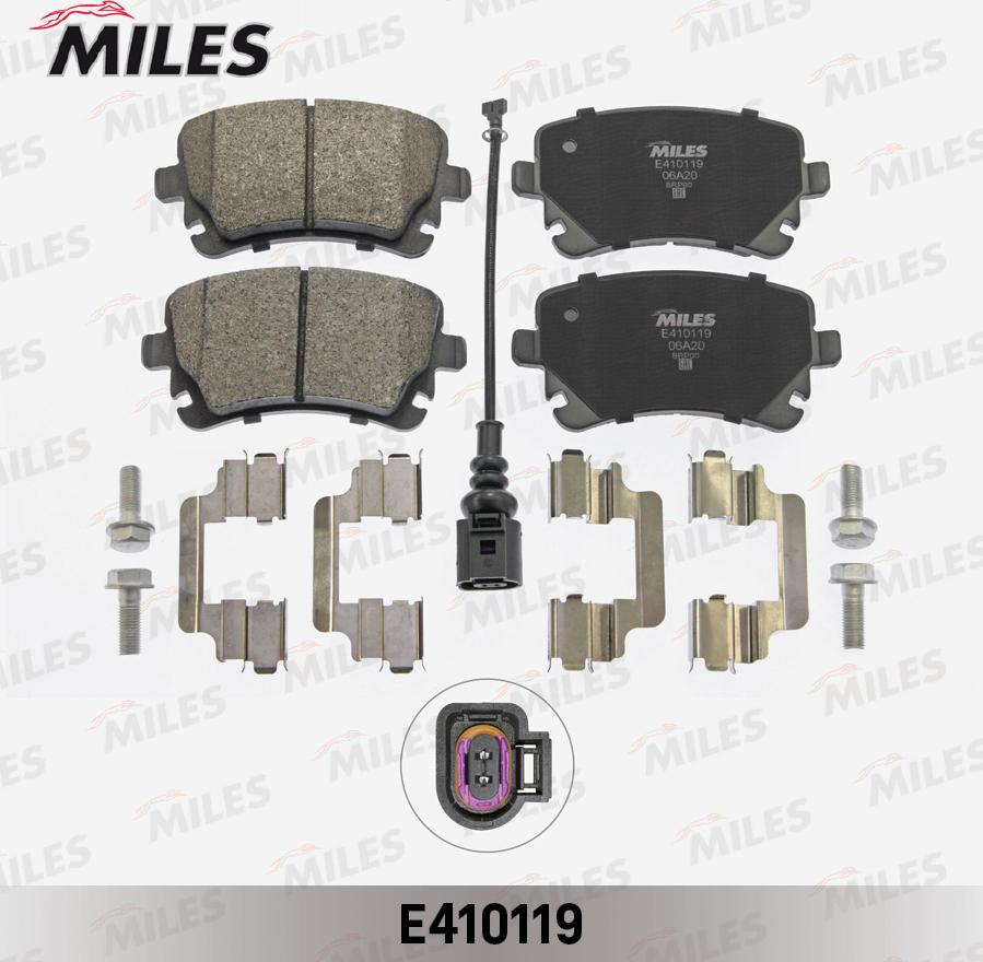 Miles E410119 - Тормозные колодки, дисковые, комплект avtokuzovplus.com.ua