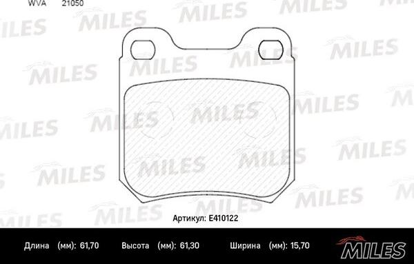 Miles E410122 - Гальмівні колодки, дискові гальма autocars.com.ua