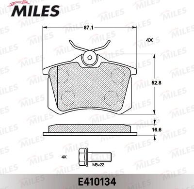 Miles E410134 - Тормозные колодки, дисковые, комплект autodnr.net