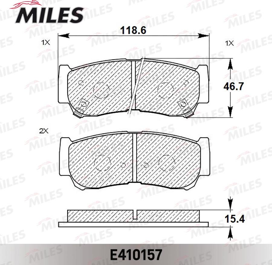 Miles E410157 - Гальмівні колодки, дискові гальма autocars.com.ua