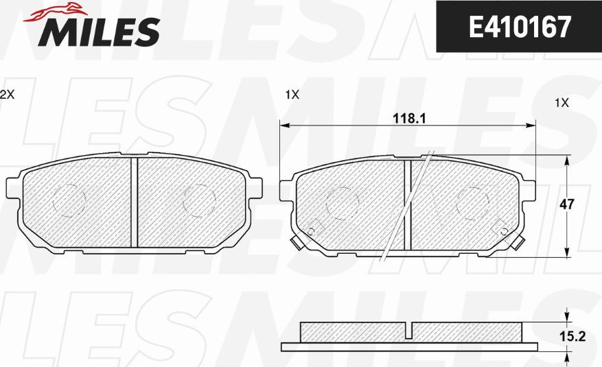 Miles E410167 - Гальмівні колодки, дискові гальма autocars.com.ua