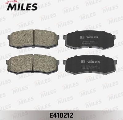Miles E410212 - Тормозные колодки, дисковые, комплект avtokuzovplus.com.ua