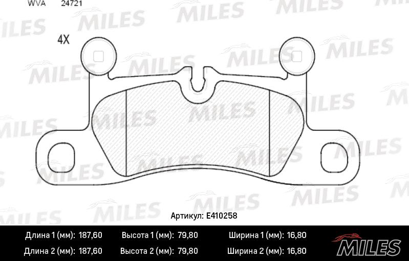 Miles E410258 - Тормозные колодки, дисковые, комплект avtokuzovplus.com.ua