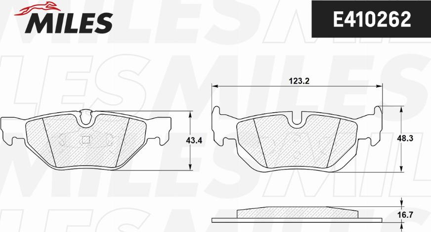 Miles E410262 - Гальмівні колодки, дискові гальма autocars.com.ua