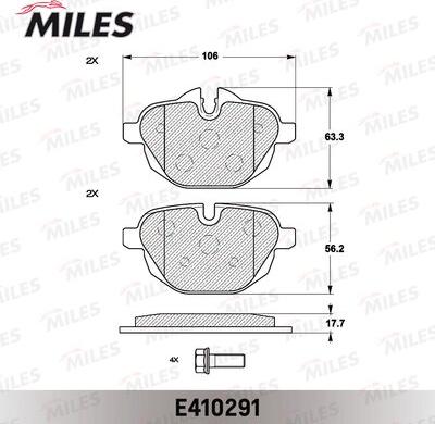 Miles E410291 - Тормозные колодки, дисковые, комплект avtokuzovplus.com.ua