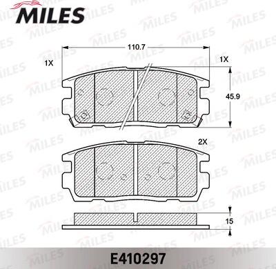 Miles E410297 - Гальмівні колодки, дискові гальма autocars.com.ua