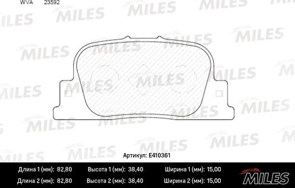 Miles E410361 - Гальмівні колодки, дискові гальма autocars.com.ua
