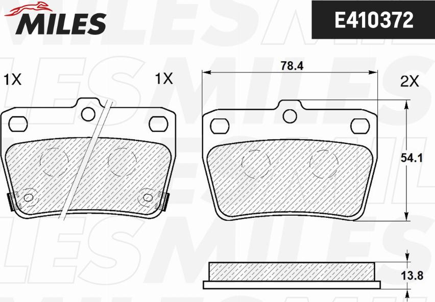 Miles E410372 - Тормозные колодки, дисковые, комплект avtokuzovplus.com.ua