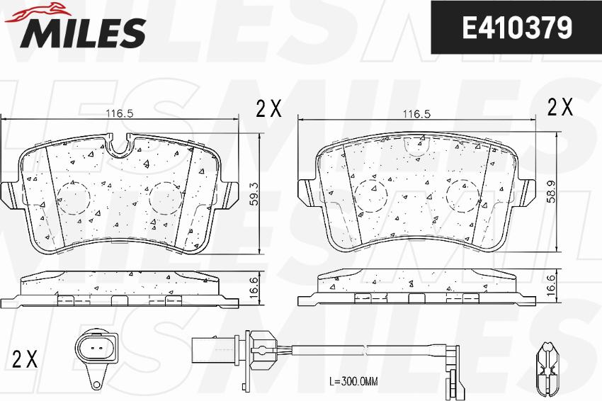 Miles E410379 - Гальмівні колодки, дискові гальма autocars.com.ua