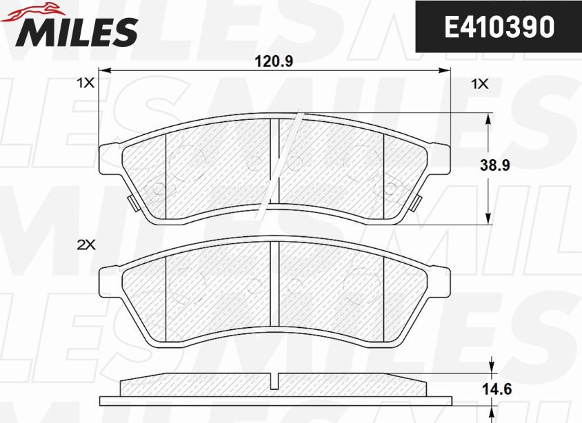 Miles E410390 - Гальмівні колодки, дискові гальма autocars.com.ua