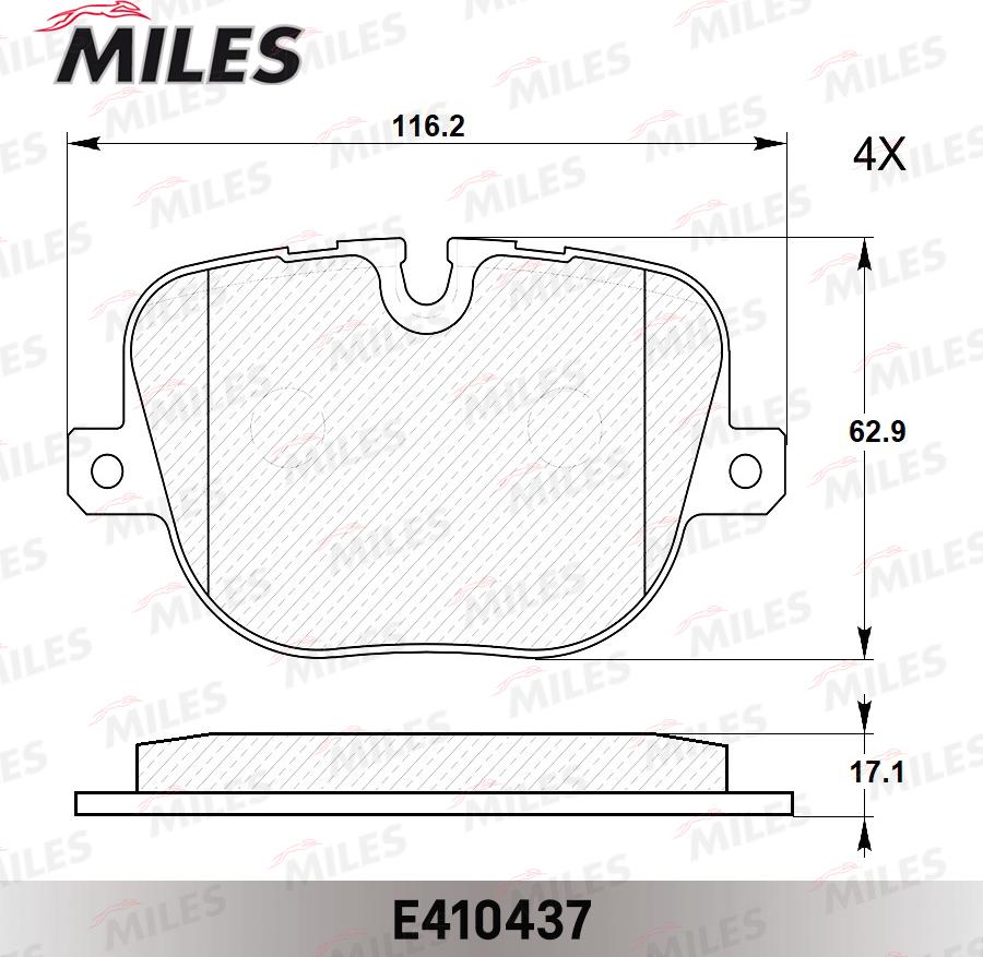 Miles E410437 - Гальмівні колодки, дискові гальма autocars.com.ua