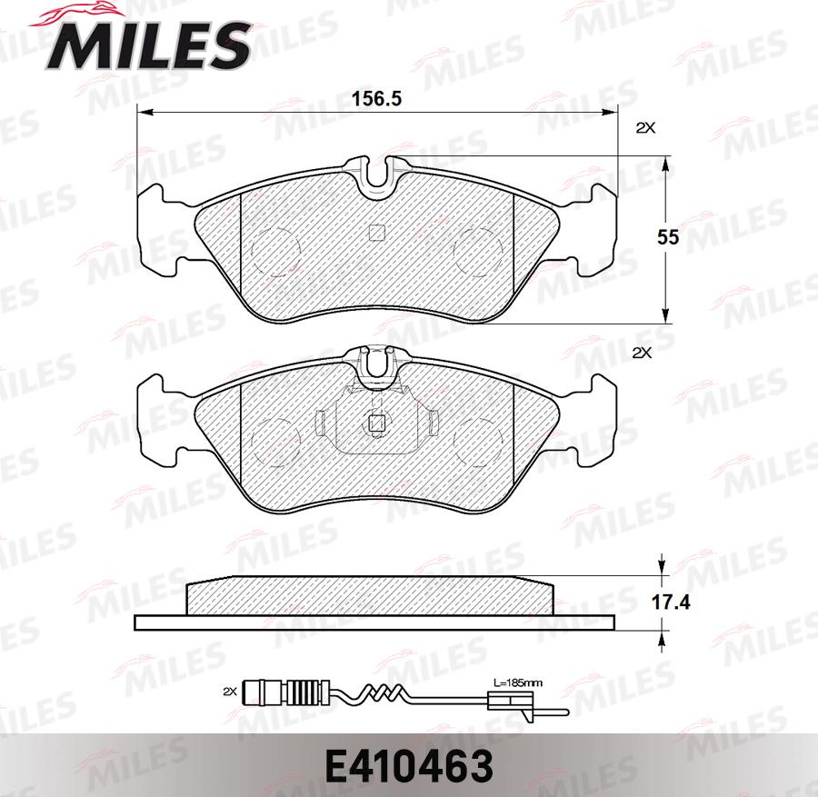 Miles E410463 - Тормозные колодки, дисковые, комплект avtokuzovplus.com.ua