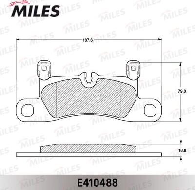 Miles E410488 - Тормозные колодки, дисковые, комплект avtokuzovplus.com.ua