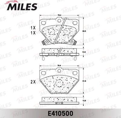 Miles E410500 - Гальмівні колодки, дискові гальма autocars.com.ua