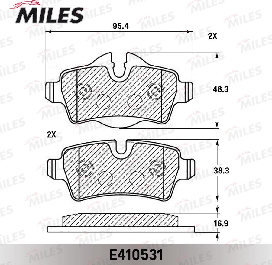 Miles E410531 - Гальмівні колодки, дискові гальма autocars.com.ua