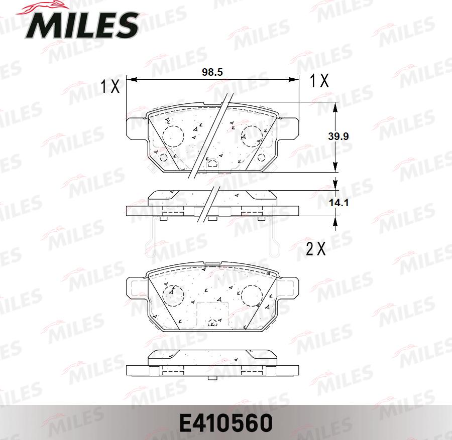 Miles E410560 - Гальмівні колодки, дискові гальма autocars.com.ua