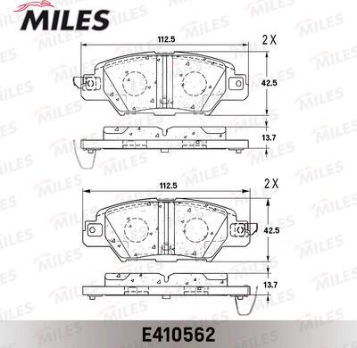 Miles E410562 - Гальмівні колодки, дискові гальма autocars.com.ua