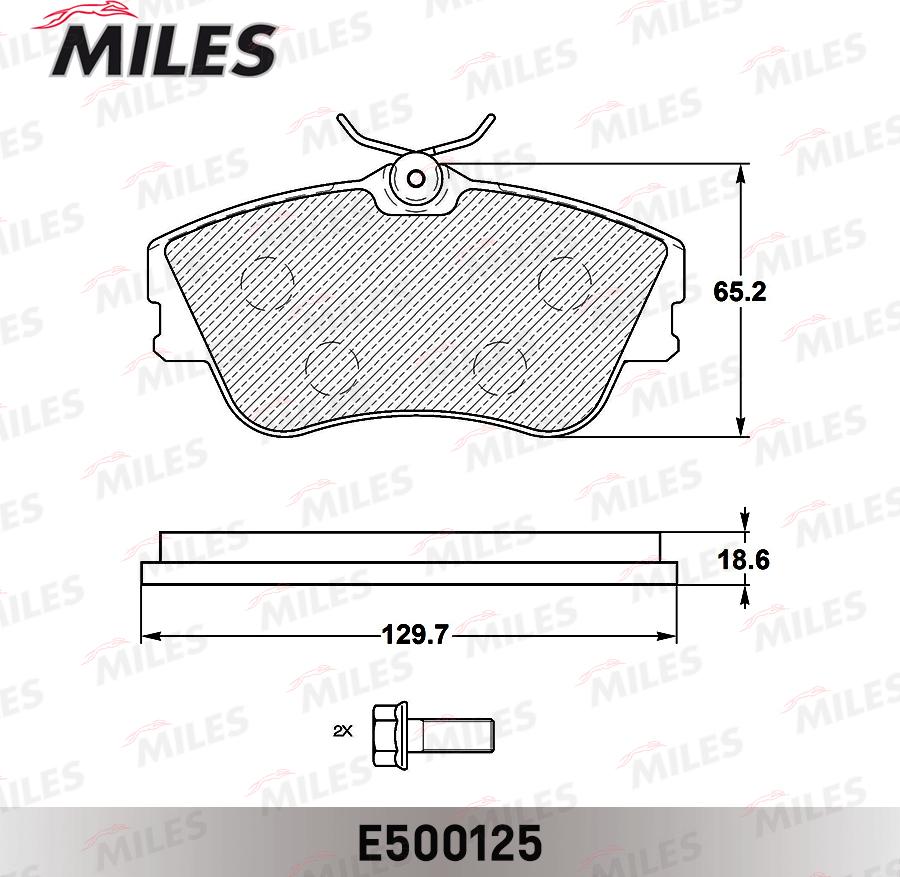 Miles E500125 - Тормозные колодки, дисковые, комплект avtokuzovplus.com.ua