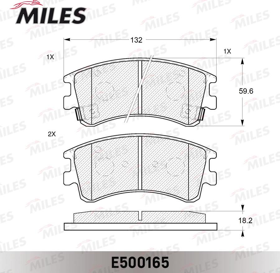 Miles E500165 - Гальмівні колодки, дискові гальма autocars.com.ua