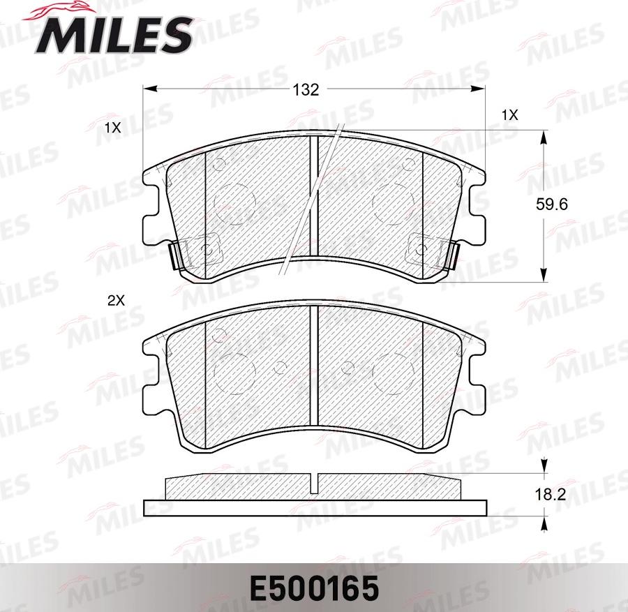 Miles E500165 - Тормозные колодки, дисковые, комплект avtokuzovplus.com.ua