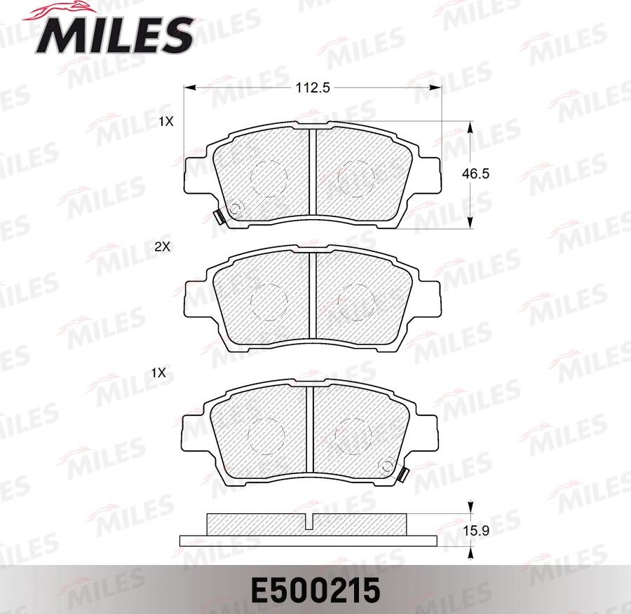 Miles E500215 - Тормозные колодки, дисковые, комплект avtokuzovplus.com.ua