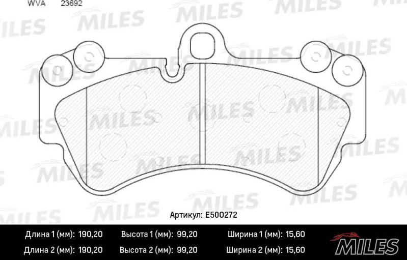 Miles E500272 - Тормозные колодки, дисковые, комплект avtokuzovplus.com.ua