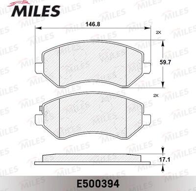 Miles E500394 - Гальмівні колодки, дискові гальма autocars.com.ua