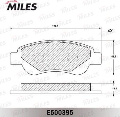 Miles E500395 - Гальмівні колодки, дискові гальма autocars.com.ua