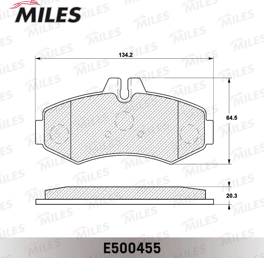 Miles E500455 - Гальмівні колодки, дискові гальма autocars.com.ua