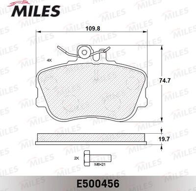 Miles E500456 - Гальмівні колодки, дискові гальма autocars.com.ua