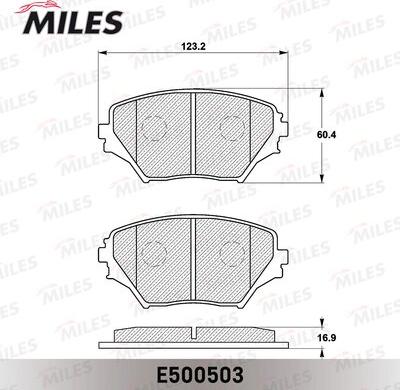 Miles E500503 - Гальмівні колодки, дискові гальма autocars.com.ua