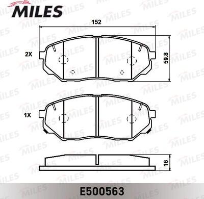 Miles E500563 - Гальмівні колодки, дискові гальма autocars.com.ua