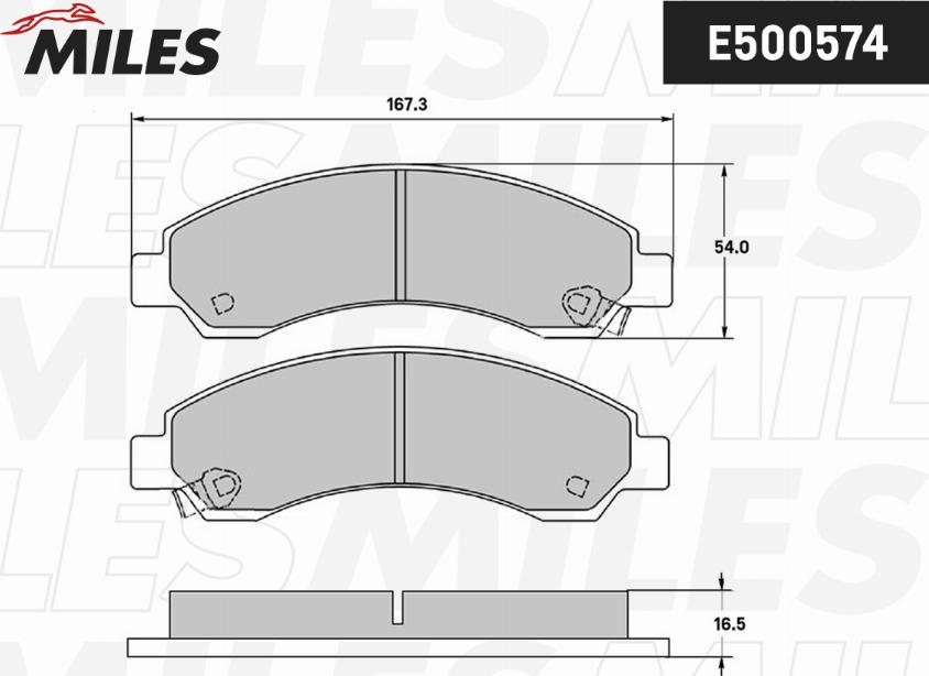 Miles E500574 - Гальмівні колодки, дискові гальма autocars.com.ua