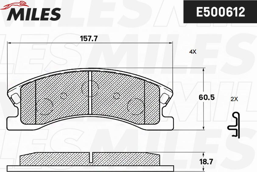 Miles E500612 - Гальмівні колодки, дискові гальма autocars.com.ua