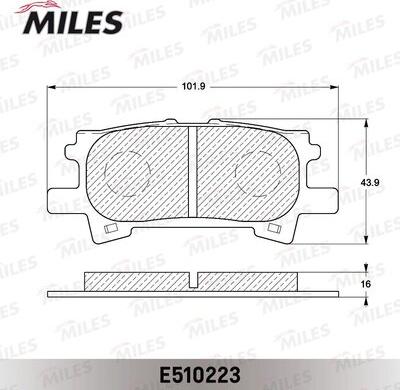 Miles E510223 - Гальмівні колодки, дискові гальма autocars.com.ua