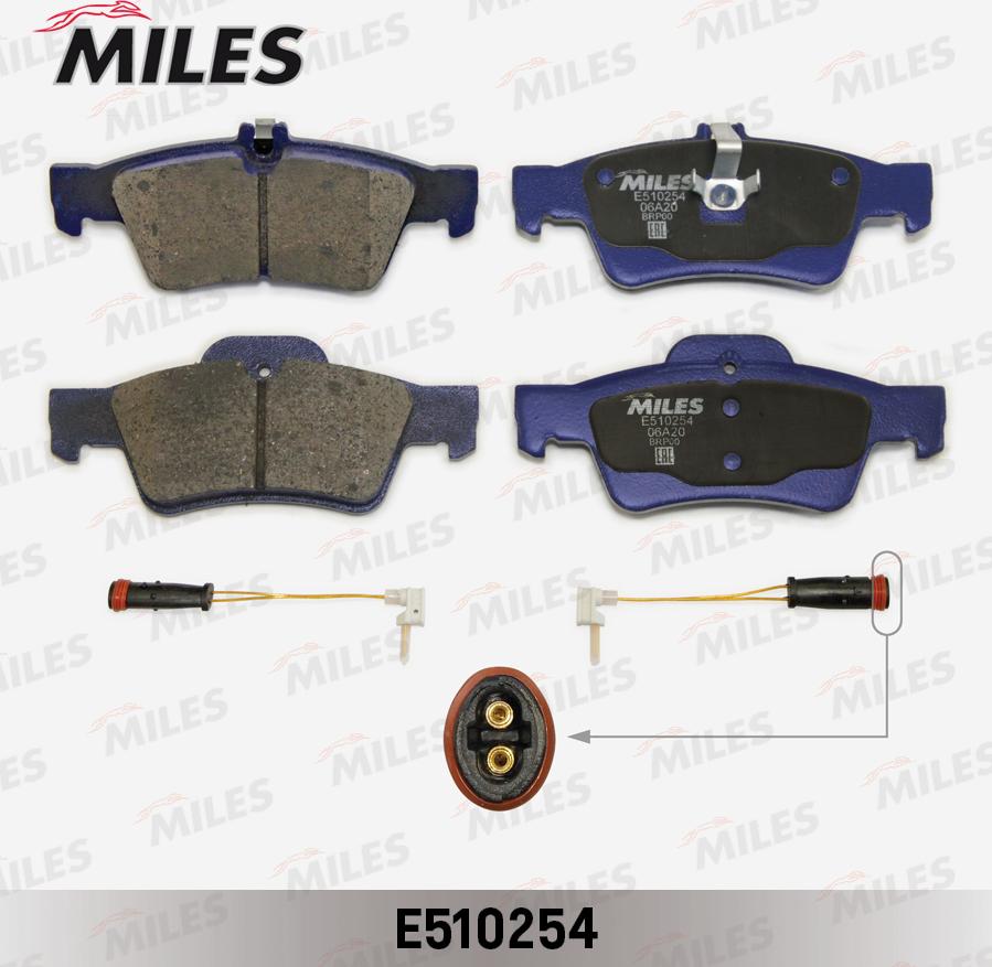 Miles E510254 - Тормозные колодки, дисковые, комплект avtokuzovplus.com.ua