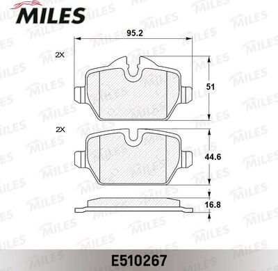 Miles E510267 - Гальмівні колодки, дискові гальма autocars.com.ua