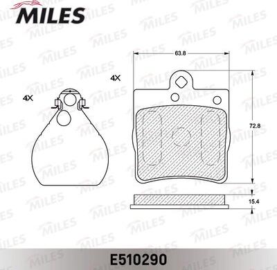 Miles E510290 - Гальмівні колодки, дискові гальма autocars.com.ua