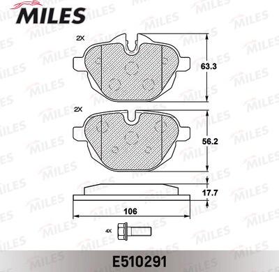 Miles E510291 - Тормозные колодки, дисковые, комплект avtokuzovplus.com.ua