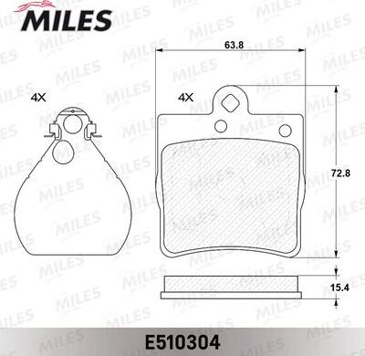 Miles E510304 - Тормозные колодки, дисковые, комплект avtokuzovplus.com.ua