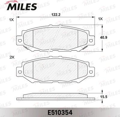 Miles E510354 - Гальмівні колодки, дискові гальма autocars.com.ua