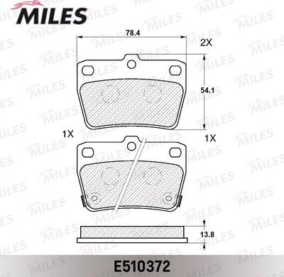 Miles E510372 - Тормозные колодки, дисковые, комплект avtokuzovplus.com.ua