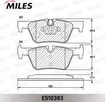 Miles E510383 - Гальмівні колодки, дискові гальма autocars.com.ua