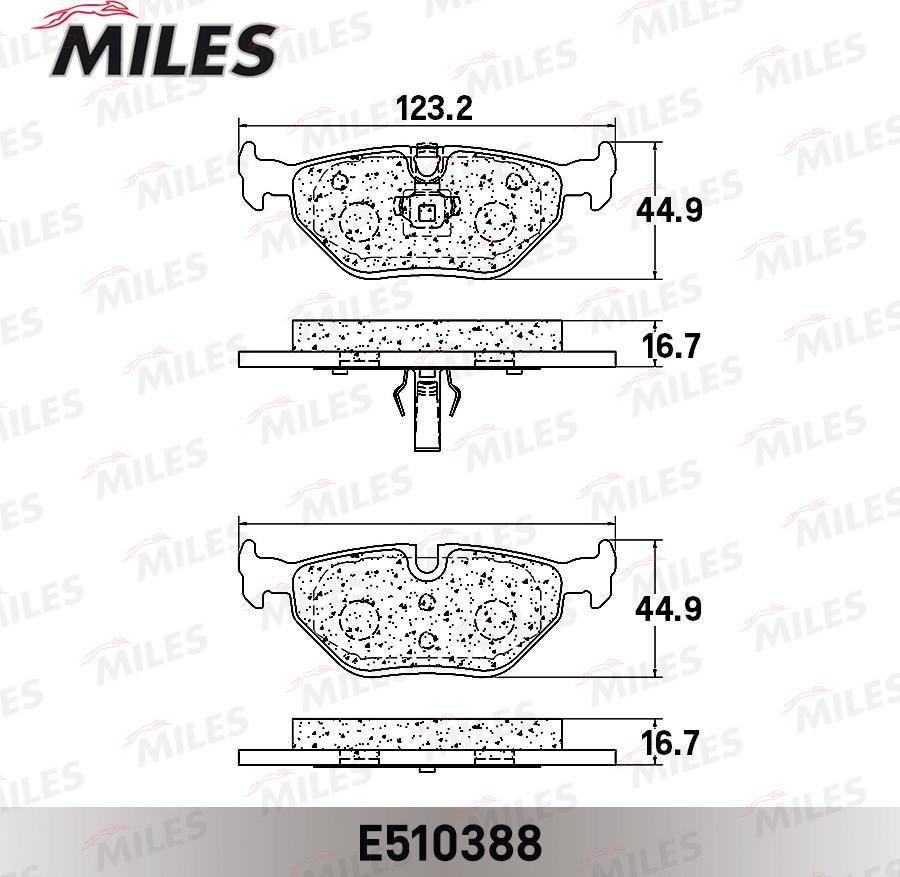 Miles E510388 - Гальмівні колодки, дискові гальма autocars.com.ua