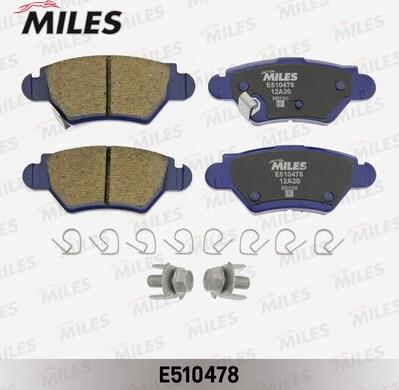 Miles E510478 - Гальмівні колодки, дискові гальма autocars.com.ua