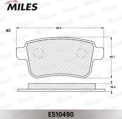 Miles E510490 - Гальмівні колодки, дискові гальма autocars.com.ua