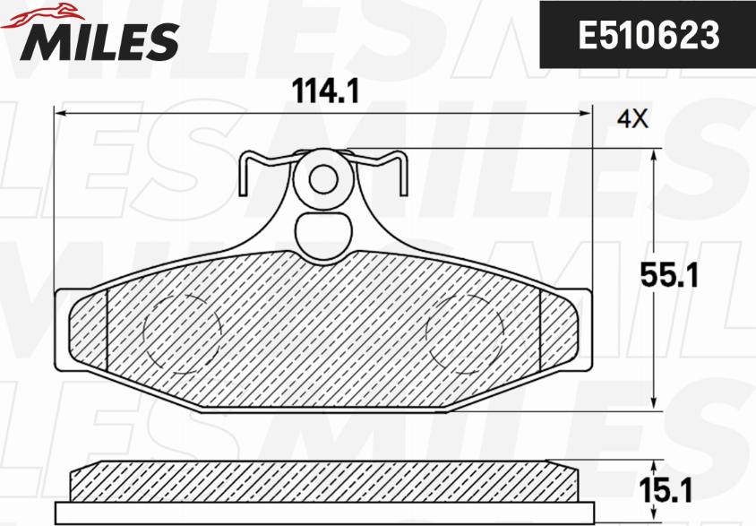 Miles E510623 - Гальмівні колодки, дискові гальма autocars.com.ua