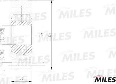 Miles GA10036 - Шарнірний комплект, ШРУС, приводний вал autocars.com.ua