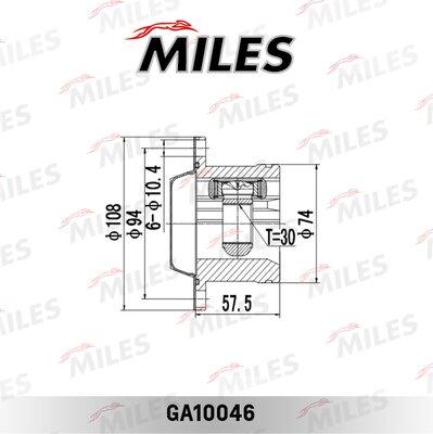 Miles GA10046 - ШРУС SKODA FABIA-VW GOLF-POLO-BORA 1.4-2.3 98- внутр. autodnr.net