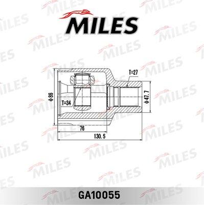 Miles GA10055 - Шарнірний комплект, ШРУС, приводний вал autocars.com.ua